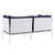 Harmony Sunbrella® Outdoor Patio Aluminum Loveseat, Aluminum, Metal, Steel, White Blue Navy, 20806