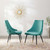 Adorn Dining Side Chair Performance Velvet Set of 2, Velvet, Teal Blue, 20869