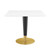 Zinque 36" Square Dining Table, Wood, Metal Steel, Gold White, 20879
