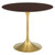 Lippa 36" Wood Dining Table, Wood, Gold Dark Brown Brown Walnut, 20912