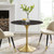 Lippa 36" Artificial Marble Dining Table, Artificial Marble, Metal Steel, Gold Black, 20923