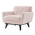 Engage Channel Tufted Performance Velvet Armchair, Velvet, Pink, 21164