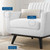 Engage Channel Tufted Fabric Armchair, Fabric, White, 21178