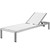 Shore Outdoor Patio Aluminum Chaise with Cushions, Aluminum, Metal, Steel, Silver Grey Gray, 21216