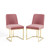 Amplify Sled Base Performance Velvet Dining Chairs - Set of 2, Velvet, Metal Steel, Gold Pink, 21222