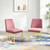 Amplify Sled Base Performance Velvet Dining Chairs - Set of 2, Velvet, Metal Steel, Gold Pink, 21222