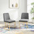 Amplify Sled Base Performance Velvet Dining Chairs - Set of 2, Velvet, Metal Steel, Gold Grey Gray, 21223