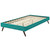 Loryn Twin Fabric Bed Frame with Round Splayed Legs, Fabric, Teal Blue, 21257