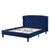 Penelope Tufted Wingback Queen Performance Velvet Platform Bed, Velvet, Blue Navy, 21446