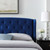 Penelope Tufted Wingback Queen Performance Velvet Platform Bed, Velvet, Blue Navy, 21446