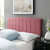 Camilla Channel Tufted King/California King Performance Velvet Headboard, Velvet, Pink, 21459