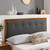 Draper Tufted Full Fabric and Wood Headboard, Wood, Fabric, Brown Walnut Grey Gray, 21610
