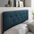 Collins Tufted Twin Fabric and Wood Headboard, Wood, Fabric, Grey Gray Navy Blue, 21637