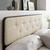 Collins Tufted Queen Fabric and Wood Headboard, Wood, Fabric, Black Beige, 21647