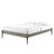 June Full Wood Platform Bed Frame, Wood, Grey Gray, 21671