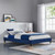 Harlow Full Performance Velvet Platform Bed Frame, Velvet, Blue Navy, 21739
