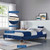Harlow Full Performance Velvet Platform Bed Frame, Velvet, Blue Navy, 21739