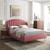 Lana Queen Performance Velvet Wingback Platform Bed, Velvet, Pink, 21799