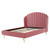 Lana Queen Performance Velvet Wingback Platform Bed, Velvet, Pink, 21799