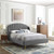 Lana Queen Performance Velvet Wingback Platform Bed, Velvet, Grey Gray, 21800