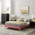 Sutton King Performance Velvet Bed Frame, Velvet, Pink, 21856