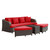 Monterey Sofa Set in Brown Red