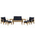 Marina 8 Piece Sofa Set in Natural Navy EEI-1471