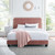 Celine Channel Tufted Performance Velvet Queen Platform Bed, Velvet, Pink, 22044