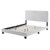 Celine Channel Tufted Performance Velvet Queen Platform Bed, Velvet, Light Grey Gray, 22047