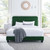 Celine Channel Tufted Performance Velvet Twin Platform Bed, Velvet, Green, 22063