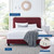 Celine Channel Tufted Performance Velvet Twin Platform Bed, Velvet, Red, 22066