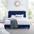 Celine Channel Tufted Performance Velvet Twin Platform Bed, Velvet, Blue Navy, 22067