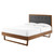 Willow Queen Wood Platform Bed With Angular Frame, Fabric, Wood, Brown Walnut Grey Gray, 22244