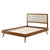 Willow Queen Wood Platform Bed With Splayed Legs, Fabric, Wood, Brown Walnut Beige, 22249