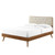 Bridgette Queen Wood Platform Bed With Splayed Legs, Fabric, Wood, Brown Walnut Beige, 22261