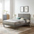 Alana King Wood Platform Bed With Angular Frame, Wood, Grey Gray, 22399