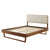Bridgette King Wood Platform Bed With Angular Frame, Wood, Brown Walnut Beige, 22477