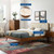 Bridgette Full Wood Platform Bed With Splayed Legs, Wood, Brown Walnut Beige, 22489