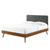 Bridgette Full Wood Platform Bed With Splayed Legs, Wood, Brown Walnut Grey Gray, 22490