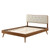 Bridgette Twin Wood Platform Bed With Splayed Legs, Wood, Brown Walnut Beige, 22501