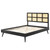 Sidney Cane and Wood King Platform Bed With Splayed Legs, Wood, Black, 22527