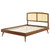 Sierra Cane and Wood King Platform Bed With Splayed Legs, Wood, Brown Walnut, 22553