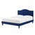 Juniper Channel Tufted Performance Velvet Queen Platform Bed, Velvet, Blue Navy, 22626