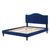 Juniper Channel Tufted Performance Velvet Queen Platform Bed, Velvet, Blue Navy, 22626