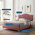 Juniper Channel Tufted Performance Velvet King Platform Bed, Velvet, Pink, 22660