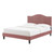 Juniper Channel Tufted Performance Velvet King Platform Bed, Velvet, Pink, 22670