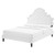 Gwyneth Tufted Performance Velvet Twin Platform Bed, Velvet, White, 22721