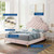 Gwyneth Tufted Performance Velvet Full Platform Bed, Velvet, Pink, 22727