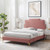 Lindsey Performance Velvet Twin Platform Bed, Velvet, Pink, 22867