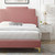 Lindsey Performance Velvet Twin Platform Bed, Velvet, Pink, 22867